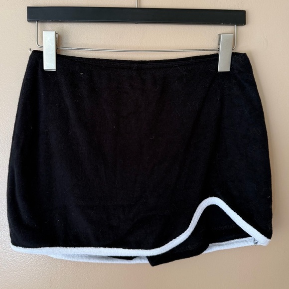 Nia The Brand Serena Skort Black mini skirt terry cloth shorts Revolve M - Picture 10 of 10